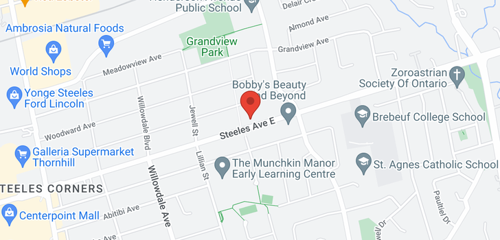 map of 128 STEELES AVE E